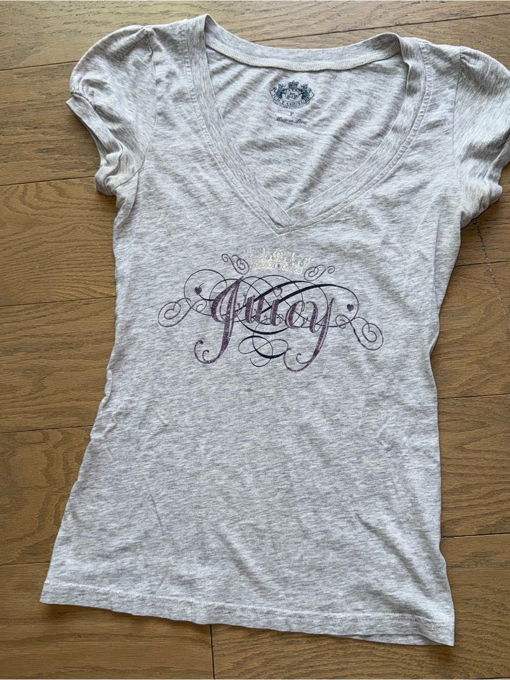 Sparkly gray & purple Juicy Couture tee - Picture 7 of 7